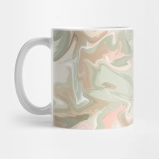 Silver Sage Silk Marble - Light Sage Green, Peach, and Off White Liquid Paint Pattern Mug